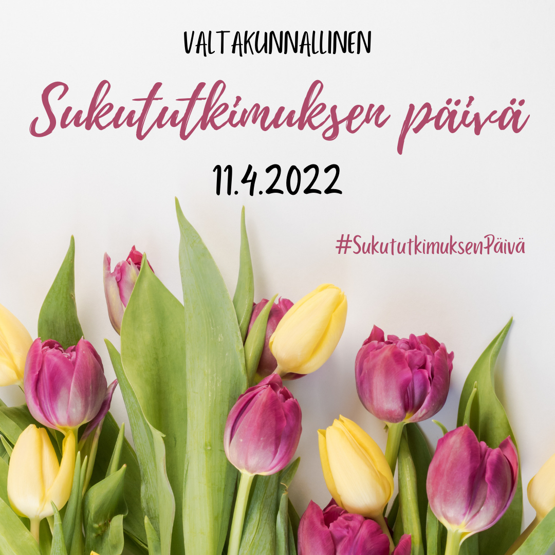 Valtakunnallinen Sukututkimuksen p&auml;iv&auml; 11.4.